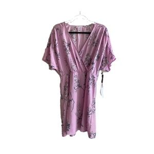 Leith NWT sheer floral v-neck dress